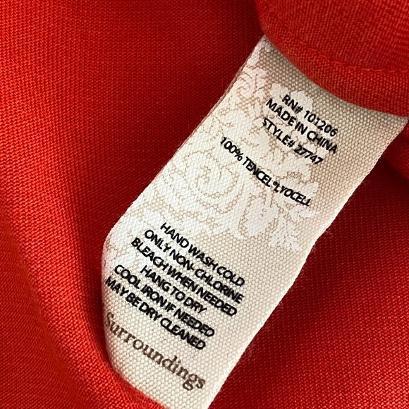 Soft Surroundings Tencel Tunic in Red Orange Long Sleeved Top NEW US Small - Picture 9 of 10